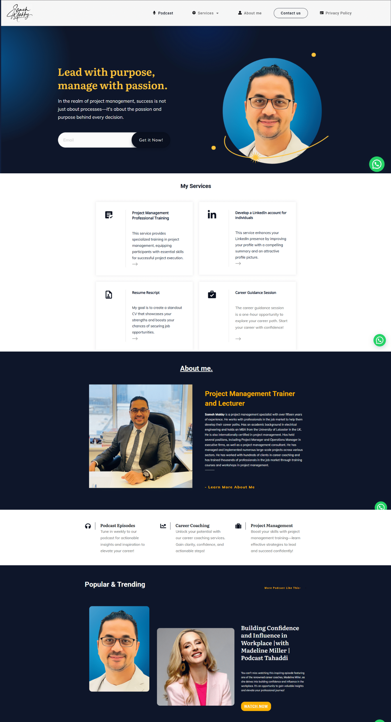 Law Firm Website in Gold Blue Sleek Corporate Style